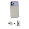 MARSİLYAN™- iPhone 13 Pro Max Kılıf Vadi Çizgi - Siyah Bilvis 3D Mat Cam Ekran Koruyucu + Rainbow Kamera Lens Koruma Cam - REGD