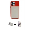 MARSİLYAN™- iPhone 13 Pro Max Kılıf Vadi Çizgi - Siyah Bilvis 3D Mat Cam Ekran Koruyucu + Rainbow Kamera Lens Koruma Cam - MR