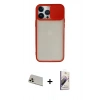 MARSİLYAN™- iPhone 13 Pro Max Kılıf Vadi Çizgi - Siyah Bilvis 3D Mat Cam Ekran Koruyucu + Rainbow Kamera Lens Koruma Cam - REGD