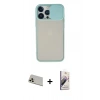 MARSİLYAN™- iPhone 13 Pro Max Kılıf Vadi Çizgi - Siyah Bilvis 3D Mat Cam Ekran Koruyucu + Rainbow Kamera Lens Koruma Cam - REGD