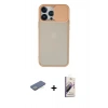 MARSİLYAN™- iPhone 13 Pro Max Kılıf Vadi Çizgi - Siyah Bilvis 3D Mat Cam Ekran Koruyucu + Renkli Kamera Lens Koruma Cam - YL