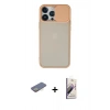 MARSİLYAN™- iPhone 13 Pro Max Kılıf Vadi Çizgi - Siyah Bilvis 3D Mat Cam Ekran Koruyucu + Renkli Kamera Lens Koruma Cam - SI