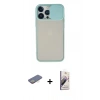 MARSİLYAN™- iPhone 13 Pro Max Kılıf Vadi Çizgi - Siyah Bilvis 3D Mat Cam Ekran Koruyucu + Renkli Kamera Lens Koruma Cam - SI