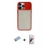 MARSİLYAN™- iPhone 13 Pro Max Kılıf Vadi Çizgi - Siyah Bilvis 3D Mat Cam Ekran Koruyucu + Shine Kamera Lens Koruma Cam - MI