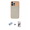 MARSİLYAN™- iPhone 13 Pro Max Kılıf Vadi Çizgi - Siyah Bilvis 3D Mat Cam Ekran Koruyucu + Shine Kamera Lens Koruma Cam - MI