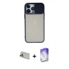 MARSİLYAN™- iPhone 13 Pro Max Kılıf Vadi Çizgi - Siyah Bilvis 5in1 3D Magic Cam Ekran Koruyucu + Rainbow Kamera Lens Koruma Cam - BZ