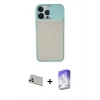 MARSİLYAN™- iPhone 13 Pro Max Kılıf Vadi Çizgi - Siyah Bilvis 5in1 3D Magic Cam Ekran Koruyucu + Rainbow Kamera Lens Koruma Cam - BZ