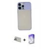MARSİLYAN™- iPhone 13 Pro Max Kılıf Vadi Çizgi - Siyah Bilvis 5in1 3D Magic Cam Ekran Koruyucu + Rainbow Kamera Lens Koruma Cam - BZ