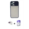 MARSİLYAN™- iPhone 13 Pro Max Kılıf Vadi Çizgi - Siyah Bilvis 5in1 3D Magic Cam Ekran Koruyucu + Pers Alüminyum Kamera Lens - GI