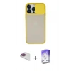MARSİLYAN™- iPhone 13 Pro Max Kılıf Vadi Çizgi - Siyah Bilvis 5in1 3D Magic Cam Ekran Koruyucu + Pers Alüminyum Kamera Lens - GI