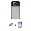 MARSİLYAN™- iPhone 13 Pro Max Kılıf Vadi Çizgi - Siyah Bilvis 5in1 3D Magic Cam Ekran Koruyucu + Shine Kamera Lens Koruma Cam - GI
