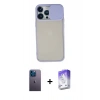 MARSİLYAN™- iPhone 13 Pro Max Kılıf Vadi Çizgi - Siyah Bilvis 5in1 3D Magic Cam Ekran Koruyucu + Neon Fosforlu Kamera Lens - MI