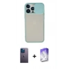 MARSİLYAN™- iPhone 13 Pro Max Kılıf Vadi Çizgi - Siyah Bilvis 5in1 3D Magic Cam Ekran Koruyucu + Neon Fosforlu Kamera Lens - MI