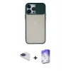 MARSİLYAN™- iPhone 13 Pro Max Kılıf Vadi Çizgi - Siyah Bilvis 5in1 3D Magic Cam Ekran Koruyucu + Pers Alüminyum Kamera Lens - LT