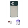 MARSİLYAN™- iPhone 13 Pro Max Kılıf Vadi Çizgi - Siyah Bilvis 5in1 3D Magic Cam Ekran Koruyucu + Pers Alüminyum Kamera Lens - KI