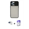 MARSİLYAN™- iPhone 13 Pro Max Kılıf Vadi Çizgi - Siyah Bilvis 5in1 3D Magic Cam Ekran Koruyucu + Pers Alüminyum Kamera Lens - LT