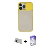MARSİLYAN™- iPhone 13 Pro Max Kılıf Vadi Çizgi - Siyah Bilvis 5in1 3D Magic Cam Ekran Koruyucu + Rainbow Kamera Lens Koruma Cam - MR