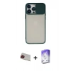 MARSİLYAN™- iPhone 13 Pro Max Kılıf Vadi Çizgi - Siyah Bilvis 5in1 3D Magic Cam Ekran Koruyucu + Rainbow Kamera Lens Koruma Cam - KI