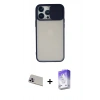 MARSİLYAN™- iPhone 13 Pro Max Kılıf Vadi Çizgi - Siyah Bilvis 5in1 3D Magic Cam Ekran Koruyucu + Rainbow Kamera Lens Koruma Cam - MR
