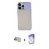 MARSİLYAN™- iPhone 13 Pro Max Kılıf Vadi Çizgi - Siyah Bilvis 5in1 3D Magic Cam Ekran Koruyucu + Rainbow Kamera Lens Koruma Cam - MR