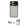 MARSİLYAN™- iPhone 13 Pro Max Kılıf Vadi Çizgi - Siyah Bilvis 5in1 3D Magic Cam Ekran Koruyucu + Rainbow Kamera Lens Koruma Cam - MR