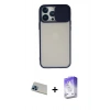 MARSİLYAN™- iPhone 13 Pro Max Kılıf Vadi Çizgi - Siyah Bilvis 5in1 3D Magic Cam Ekran Koruyucu + Rainbow Kamera Lens Koruma Cam - MI