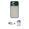 MARSİLYAN™- iPhone 13 Pro Max Kılıf Vadi Çizgi - Siyah Bilvis 5in1 3D Magic Cam Ekran Koruyucu + Rainbow Kamera Lens Koruma Cam - MR