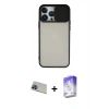 MARSİLYAN™- iPhone 13 Pro Max Kılıf Vadi Çizgi - Siyah Bilvis 5in1 3D Magic Cam Ekran Koruyucu + Rainbow Kamera Lens Koruma Cam - MI