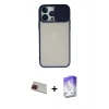 MARSİLYAN™- iPhone 13 Pro Max Kılıf Vadi Çizgi - Siyah Bilvis 5in1 3D Magic Cam Ekran Koruyucu + Rainbow Kamera Lens Koruma Cam - KI