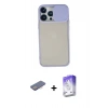 MARSİLYAN™- iPhone 13 Pro Max Kılıf Vadi Çizgi - Siyah Bilvis 5in1 3D Magic Cam Ekran Koruyucu + Renkli Kamera Lens Koruma Cam - PE