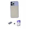 MARSİLYAN™- iPhone 13 Pro Max Kılıf Vadi Çizgi - Siyah Bilvis 5in1 3D Magic Cam Ekran Koruyucu + Renkli Kamera Lens Koruma Cam - MI