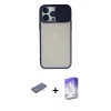 MARSİLYAN™- iPhone 13 Pro Max Kılıf Vadi Çizgi - Siyah Bilvis 5in1 3D Magic Cam Ekran Koruyucu + Renkli Kamera Lens Koruma Cam - MI