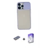 MARSİLYAN™- iPhone 13 Pro Max Kılıf Vadi Çizgi - Siyah Bilvis 5in1 3D Magic Cam Ekran Koruyucu + Renkli Kamera Lens Koruma Cam - SI