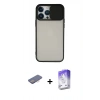 MARSİLYAN™- iPhone 13 Pro Max Kılıf Vadi Çizgi - Siyah Bilvis 5in1 3D Magic Cam Ekran Koruyucu + Renkli Kamera Lens Koruma Cam - PE