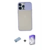 MARSİLYAN™- iPhone 13 Pro Max Kılıf Vadi Çizgi - Siyah Bilvis 5in1 3D Magic Cam Ekran Koruyucu + Shine Kamera Lens Koruma Cam - MI