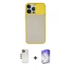 MARSİLYAN™- iPhone 13 Pro Max Kılıf Vadi Çizgi - Siyah Bilvis 5in1 3D Magic Cam Ekran Koruyucu + Shine Kamera Lens - GD