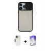 MARSİLYAN™- iPhone 13 Pro Max Kılıf Vadi Çizgi - Siyah Bilvis 5in1 3D Magic Cam Ekran Koruyucu + Shine Kamera Lens - GD
