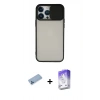 MARSİLYAN™- iPhone 13 Pro Max Kılıf Vadi Çizgi - Siyah Bilvis 5in1 3D Magic Cam Ekran Koruyucu + Shine Kamera Lens Koruma Cam - MI