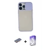 MARSİLYAN™- iPhone 13 Pro Max Kılıf Vadi Çizgi - Siyah Bilvis 5in1 3D Magic Cam Ekran Koruyucu + Renkli Kamera Lens Koruma Cam - TU