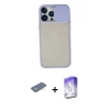 MARSİLYAN™- iPhone 13 Pro Max Kılıf Vadi Çizgi - Siyah Bilvis 5in1 3D Magic Cam Ekran Koruyucu + Yeşil Renkli Kamera Lens Koruma Cam