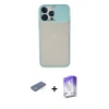 MARSİLYAN™- iPhone 13 Pro Max Kılıf Vadi Çizgi - Siyah Bilvis 5in1 3D Magic Cam Ekran Koruyucu + Yeşil Renkli Kamera Lens Koruma Cam