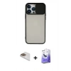 MARSİLYAN™- iPhone 13 Pro Max Kılıf Vadi Çizgi - Siyah Bilvis 5in1 5D Magic Hayalet Cam Ekran Koruyucu + Pers Alüminyum Kamera Lens - GD