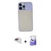 MARSİLYAN™- iPhone 13 Pro Max Kılıf Vadi Çizgi - Siyah Bilvis 5in1 5D Magic Hayalet Cam Ekran Koruyucu + Pers Alüminyum Kamera Lens - GI