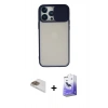 MARSİLYAN™- iPhone 13 Pro Max Kılıf Vadi Çizgi - Siyah Bilvis 5in1 5D Magic Hayalet Cam Ekran Koruyucu + Pers Alüminyum Kamera Lens - GD
