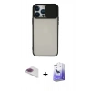 MARSİLYAN™- iPhone 13 Pro Max Kılıf Vadi Çizgi - Siyah Bilvis 5in1 5D Magic Hayalet Cam Ekran Koruyucu + Pers Alüminyum Kamera Lens - GI