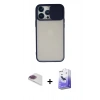 MARSİLYAN™- iPhone 13 Pro Max Kılıf Vadi Çizgi - Siyah Bilvis 5in1 5D Magic Hayalet Cam Ekran Koruyucu + Pers Alüminyum Kamera Lens - GI