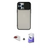 MARSİLYAN™- iPhone 13 Pro Max Kılıf Vadi Çizgi - Siyah Bilvis 5in1 5D Magic Hayalet Cam Ekran Koruyucu + Pers Alüminyum Kamera Lens - KI