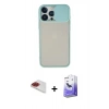 MARSİLYAN™- iPhone 13 Pro Max Kılıf Vadi Çizgi - Siyah Bilvis 5in1 5D Magic Hayalet Cam Ekran Koruyucu + Pers Alüminyum Kamera Lens - KI