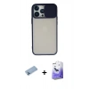 MARSİLYAN™- iPhone 13 Pro Max Kılıf Vadi Çizgi - Siyah Bilvis 5in1 5D Magic Hayalet Cam Ekran Koruyucu + Shine Kamera Lens Koruma Cam - MI