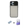MARSİLYAN™- iPhone 13 Pro Max Kılıf Vadi Çizgi - Siyah Bilvis 5in1 5D Magic Hayalet Cam Ekran Koruyucu + Shine Kamera Lens Koruma Cam - MI